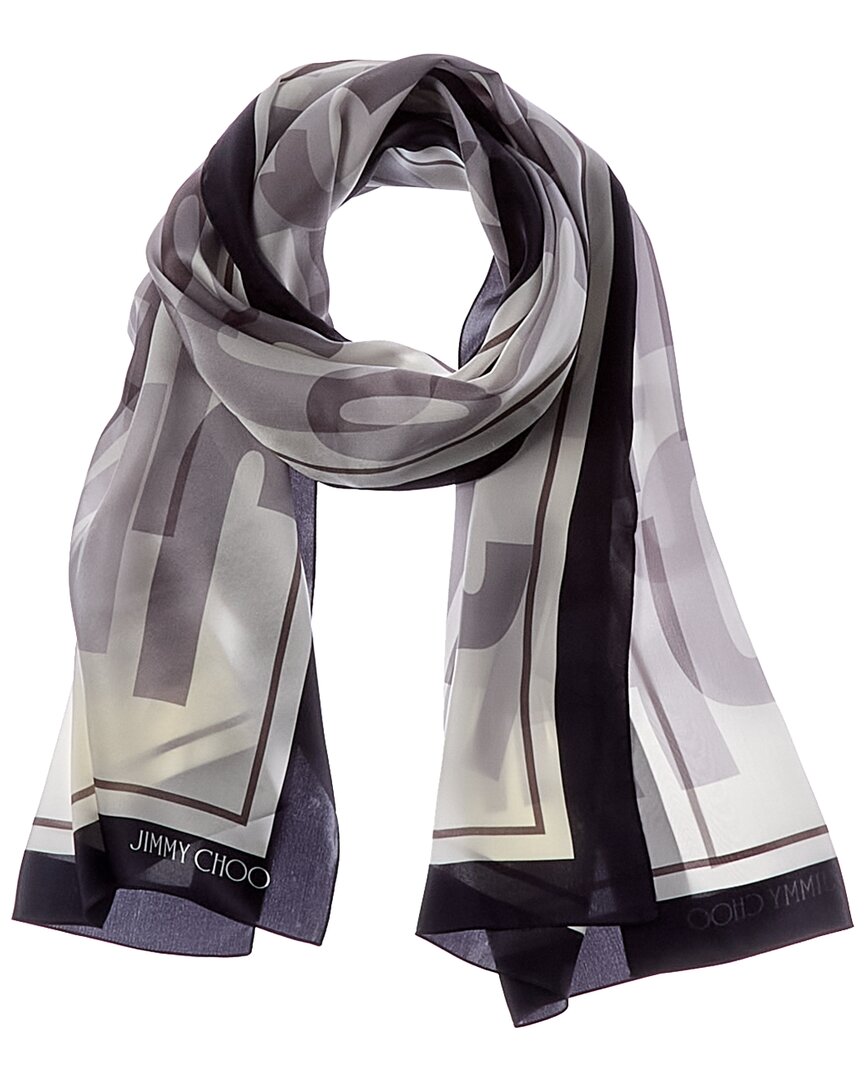 Jimmy Choo Jimmy Choo Logo Silk Scarf