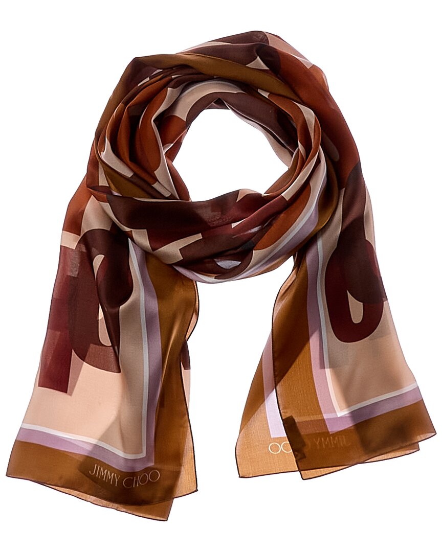 Jimmy Choo Jimmy Choo Logo Silk Scarf