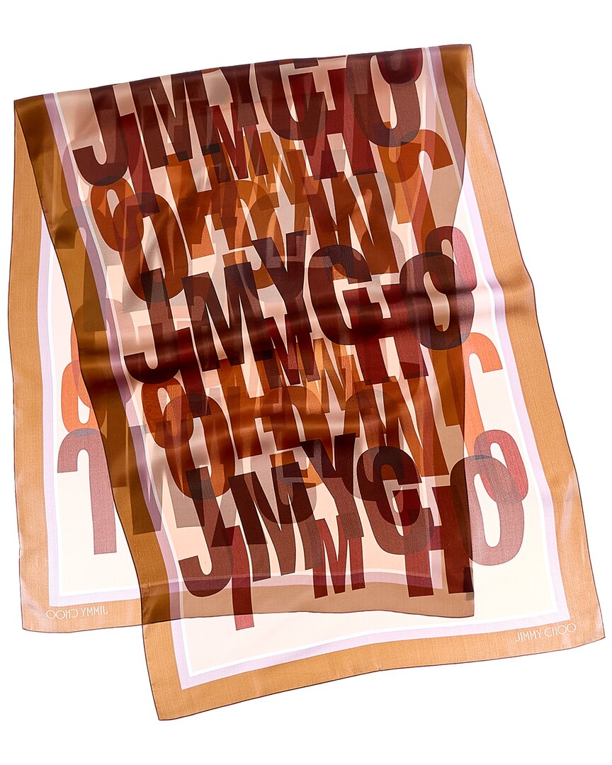 Jimmy Choo Jimmy Choo Logo Silk Scarf