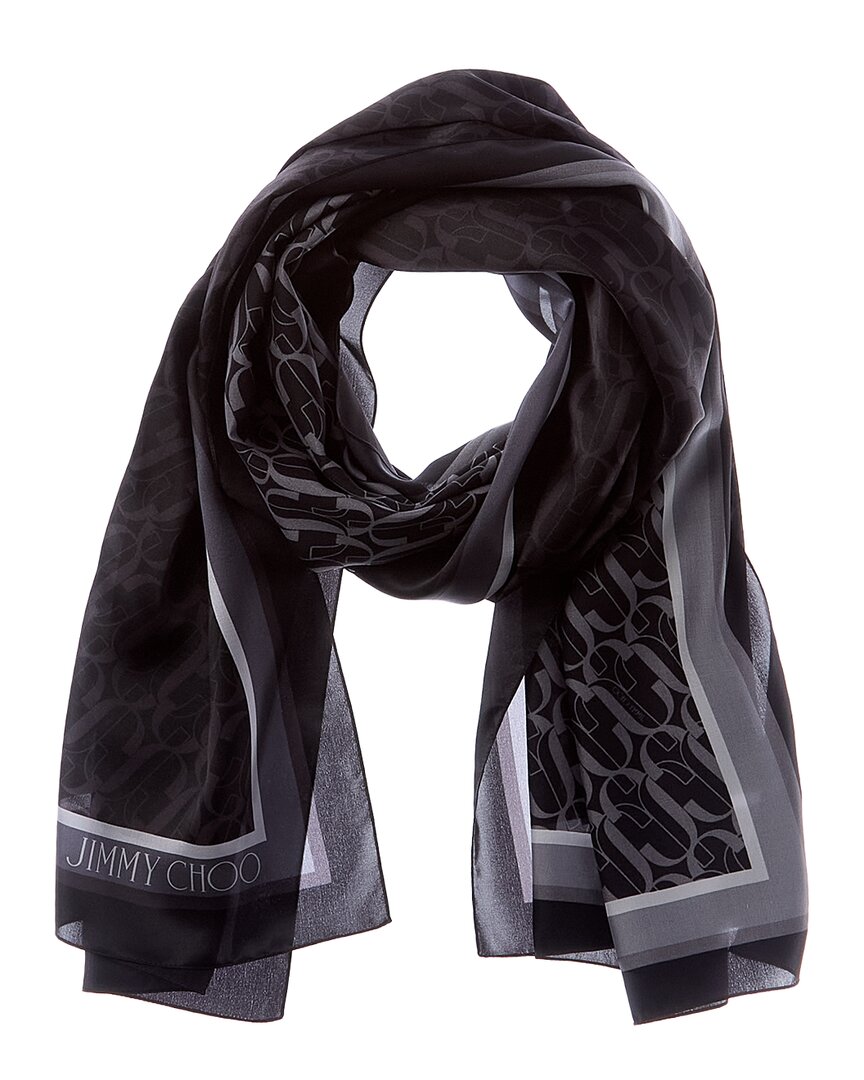 Jimmy Choo Jimmy Choo Logo Silk Scarf