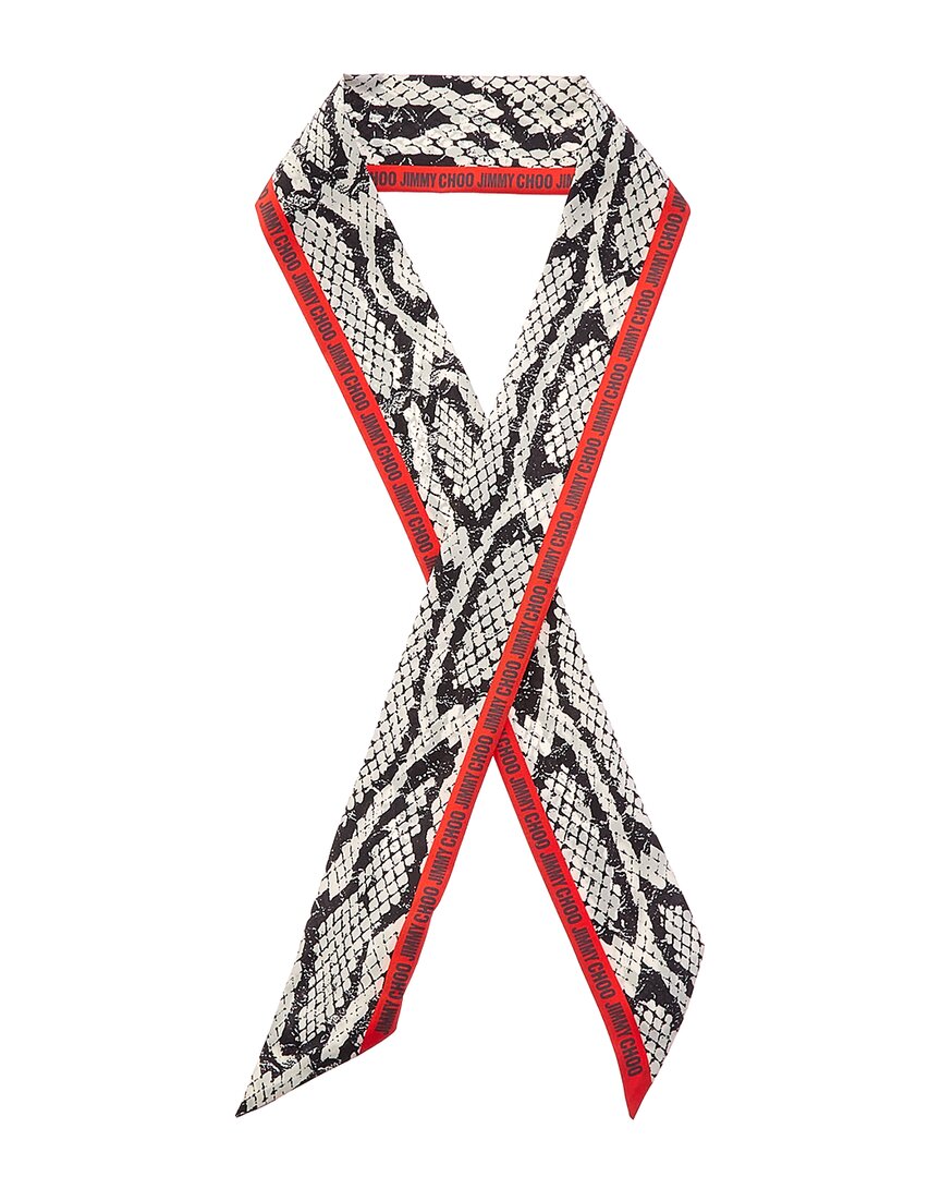 Jimmy Choo Logo Silk Scarf