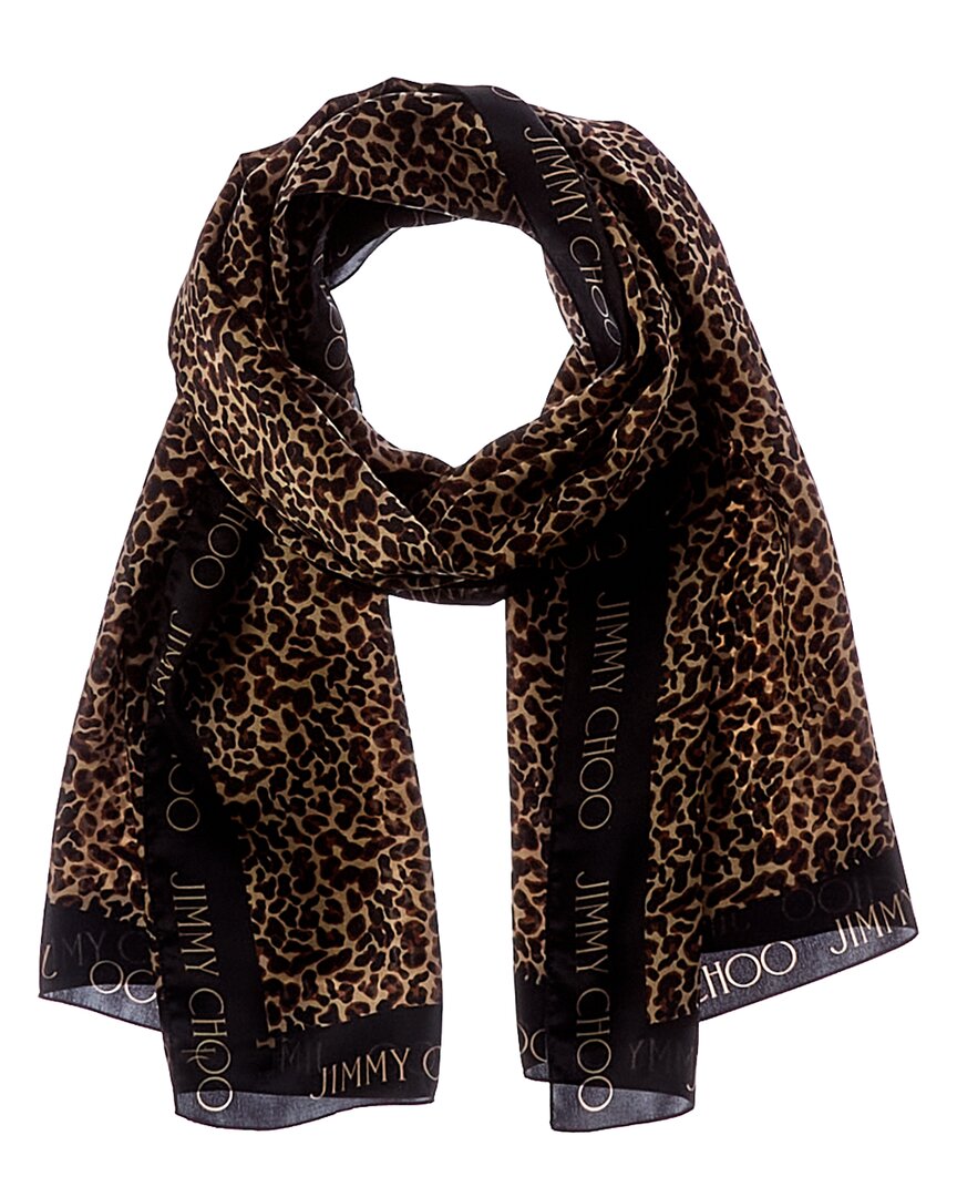 Jimmy Choo Jimmy Choo Logo Silk Scarf