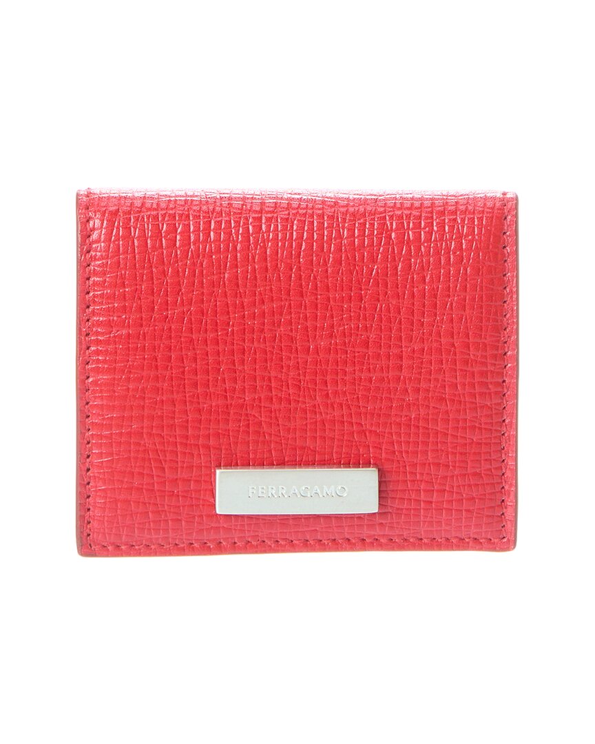 Ferragamo Logo Leather Coin Purse Red