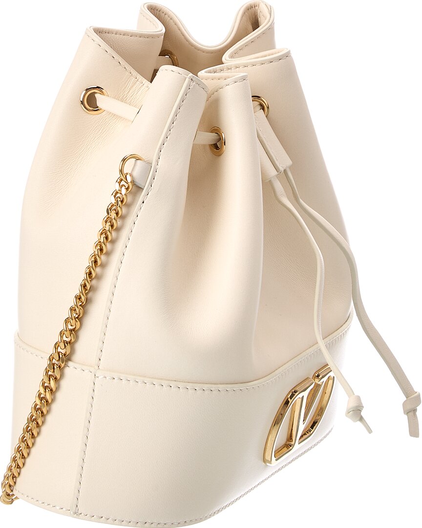 Valentino Valentino Vlogo Leather Bucket Bag