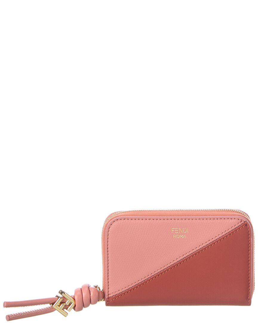FENDI Fendi Ff Diamonds Zipper Around Mini Leather Wallet
