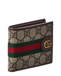 Gucci Ophidia Gg Supreme Canvas & Leather Bifold Wallet