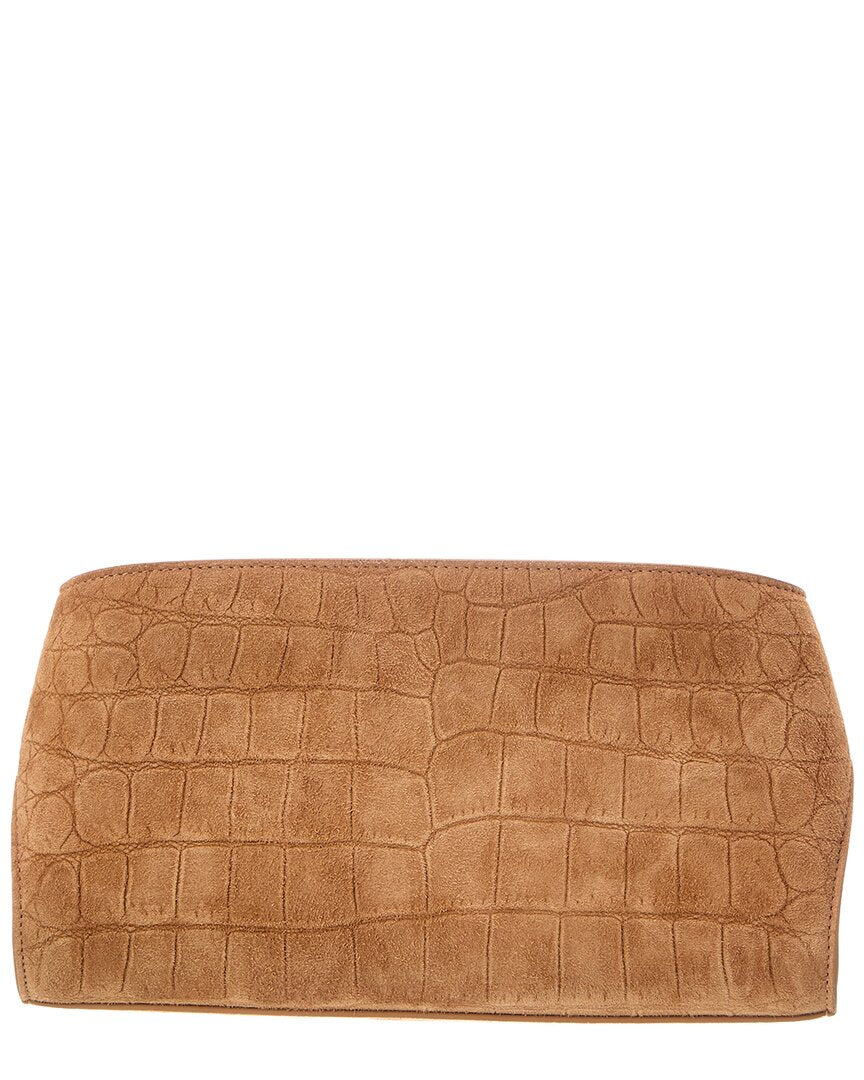 Ferragamo Ferragamo Hug Mini Croc-Embossed Suede Crossbody