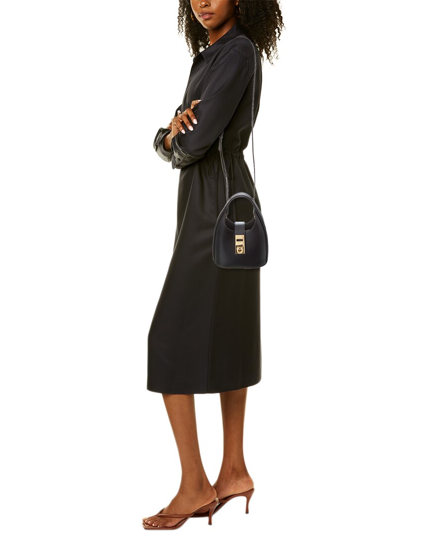 Ferragamo Gancini Buckle Leather Hobo Bag
