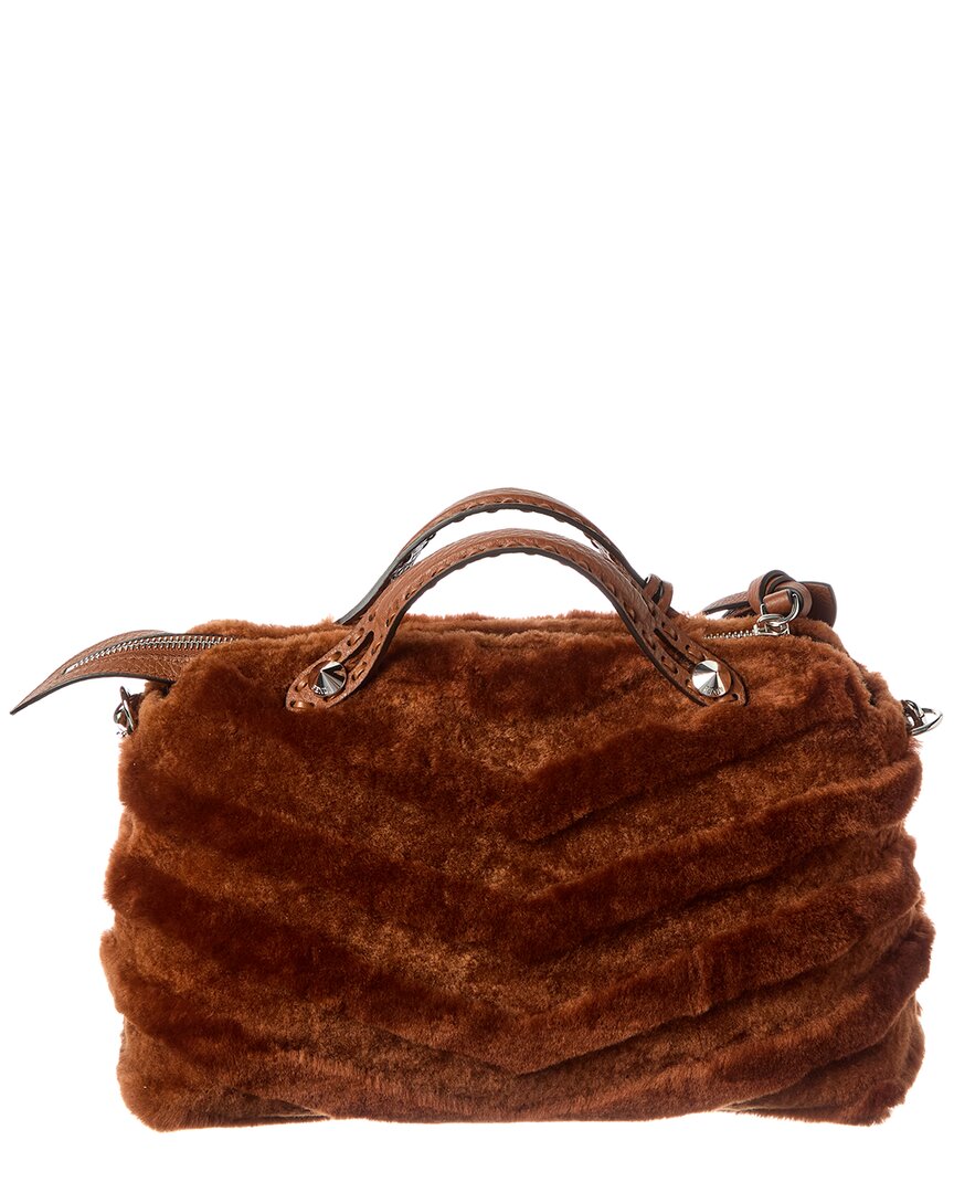 FENDI Fendi By The Way Selleria Shearling Satchel