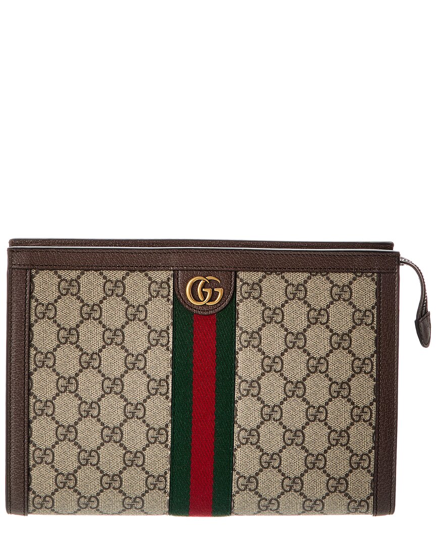 Gucci Gucci Ophidia Small Gg Supreme Canvas & Leather Pouch