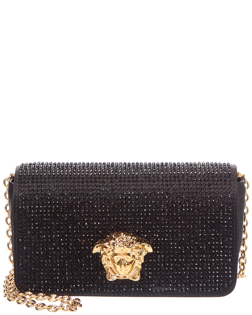 Versace Versace Embellished Mini Satin Wallet On Chain