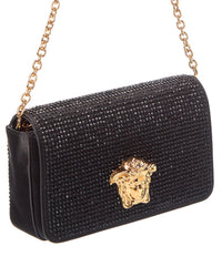 Versace Versace Embellished Mini Satin Wallet On Chain