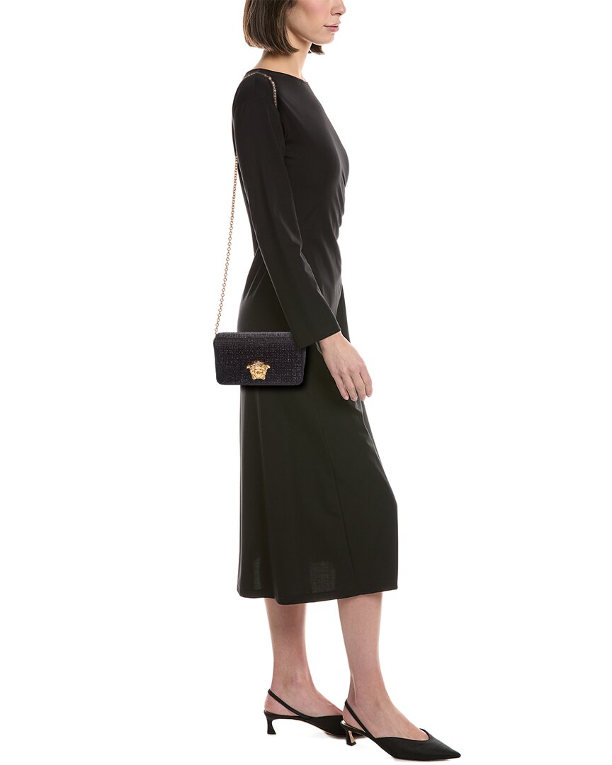Versace Versace Embellished Mini Satin Wallet On Chain