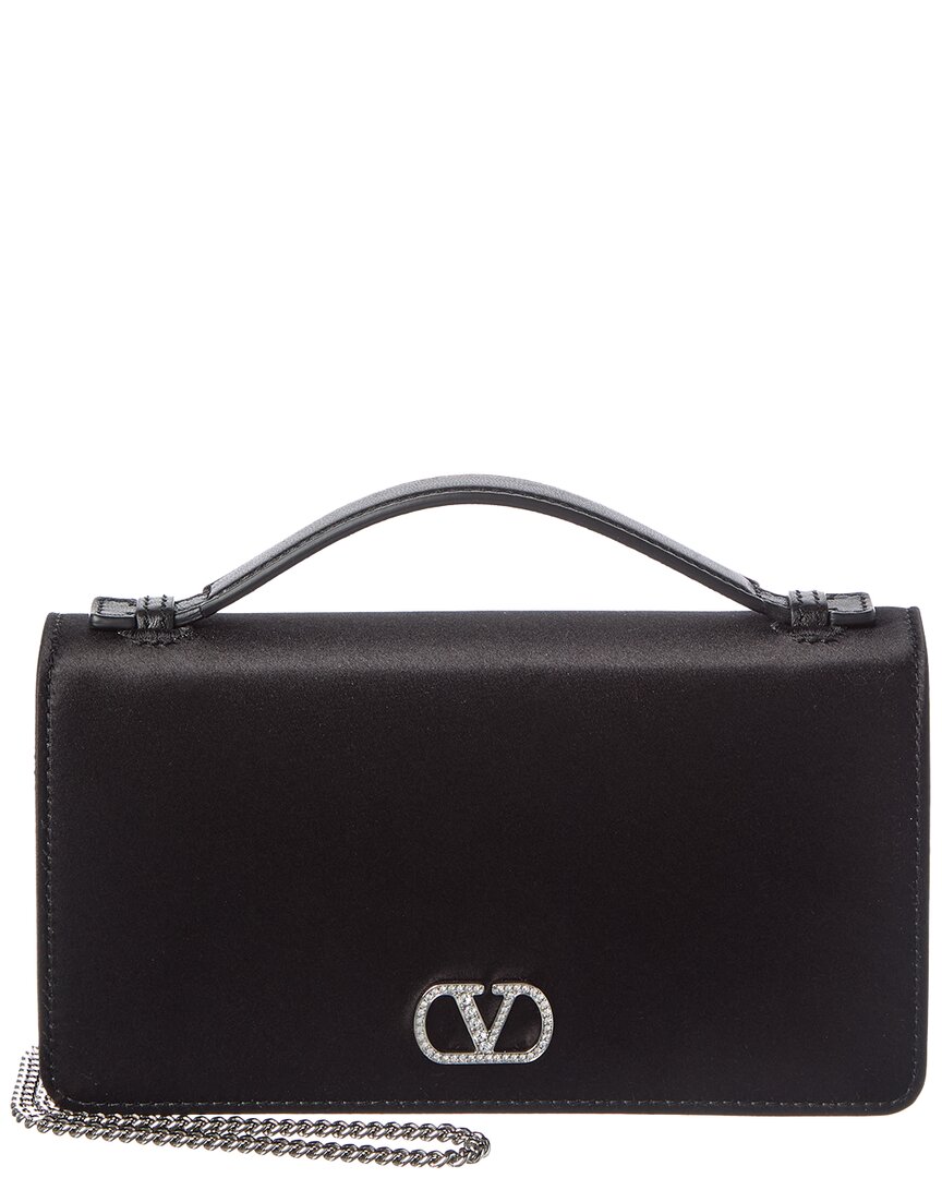 Valentino Valentino Vlogo Satin Wallet On Chain
