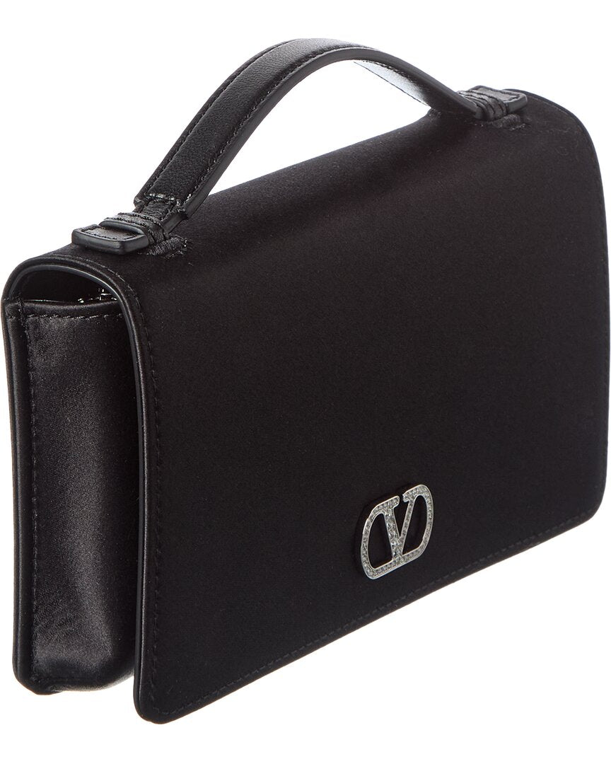 Valentino Valentino Vlogo Satin Wallet On Chain