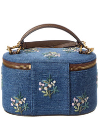 Valentino Valentino Rockstud Denim & Leather Cosmetic Case