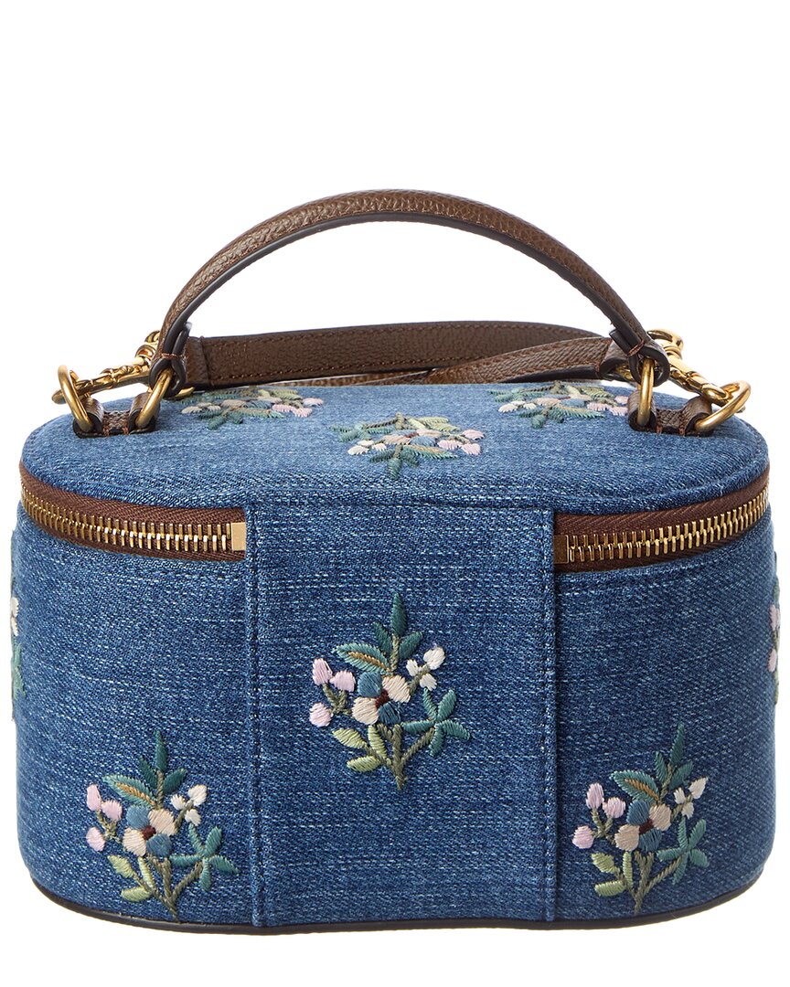 Valentino Valentino Rockstud Denim & Leather Cosmetic Case