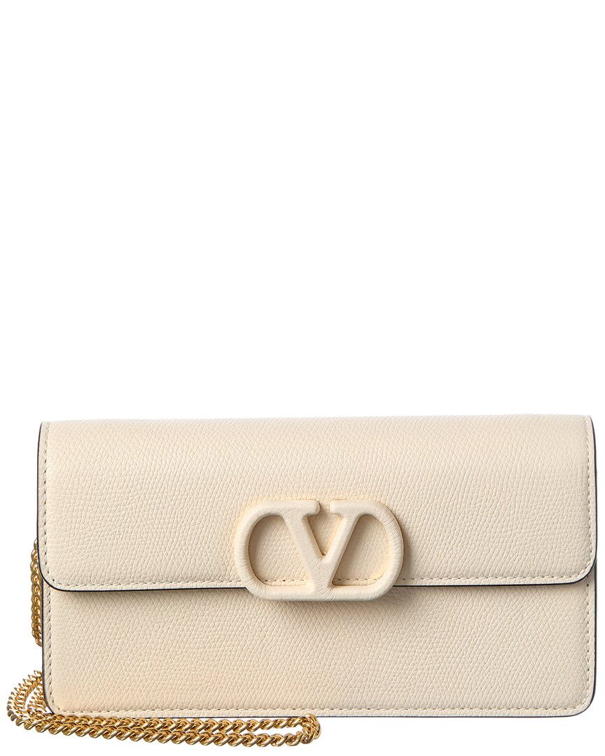 Valentino Valentino Vlogo Signature Mini Leather Wallet On Chain