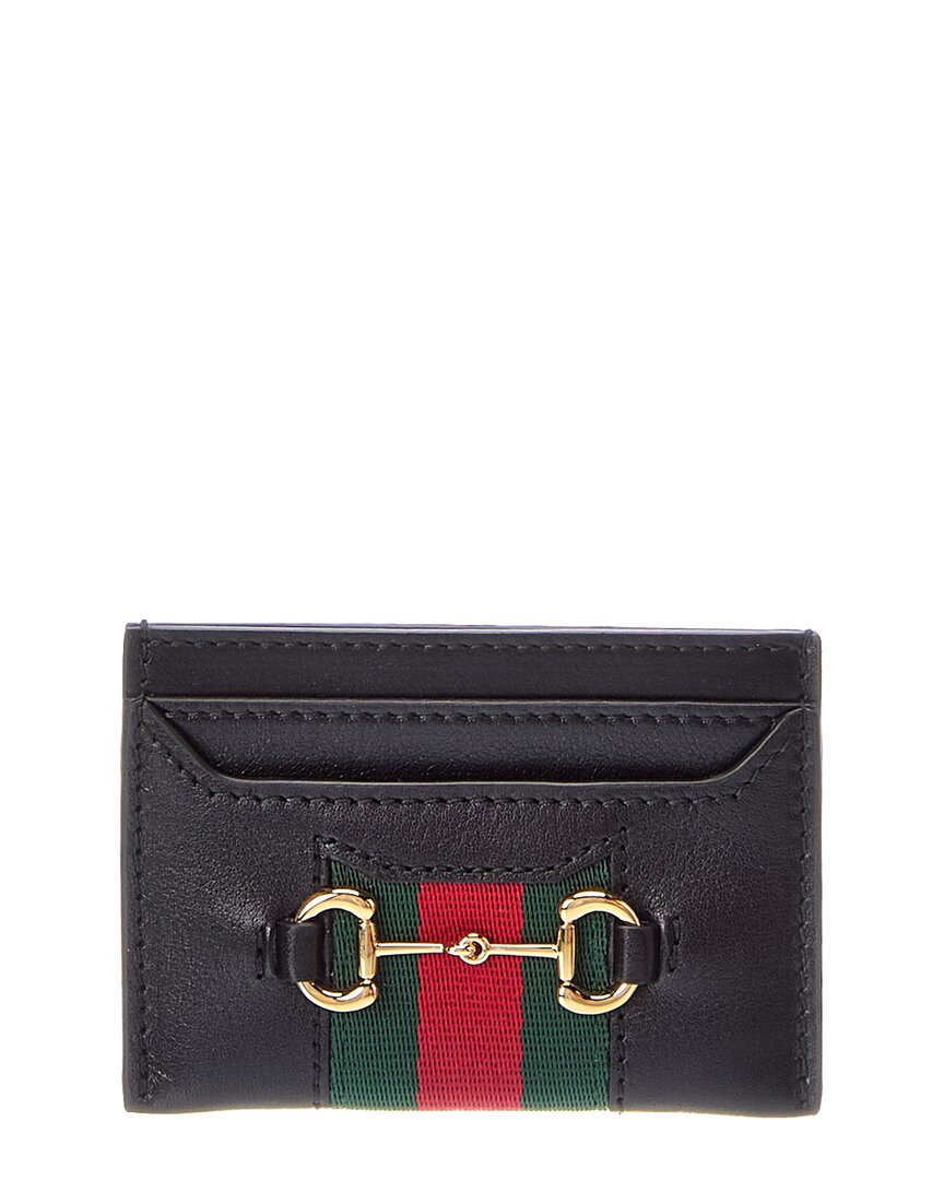 Gucci Gucci Horsebit Web Leather Card Case