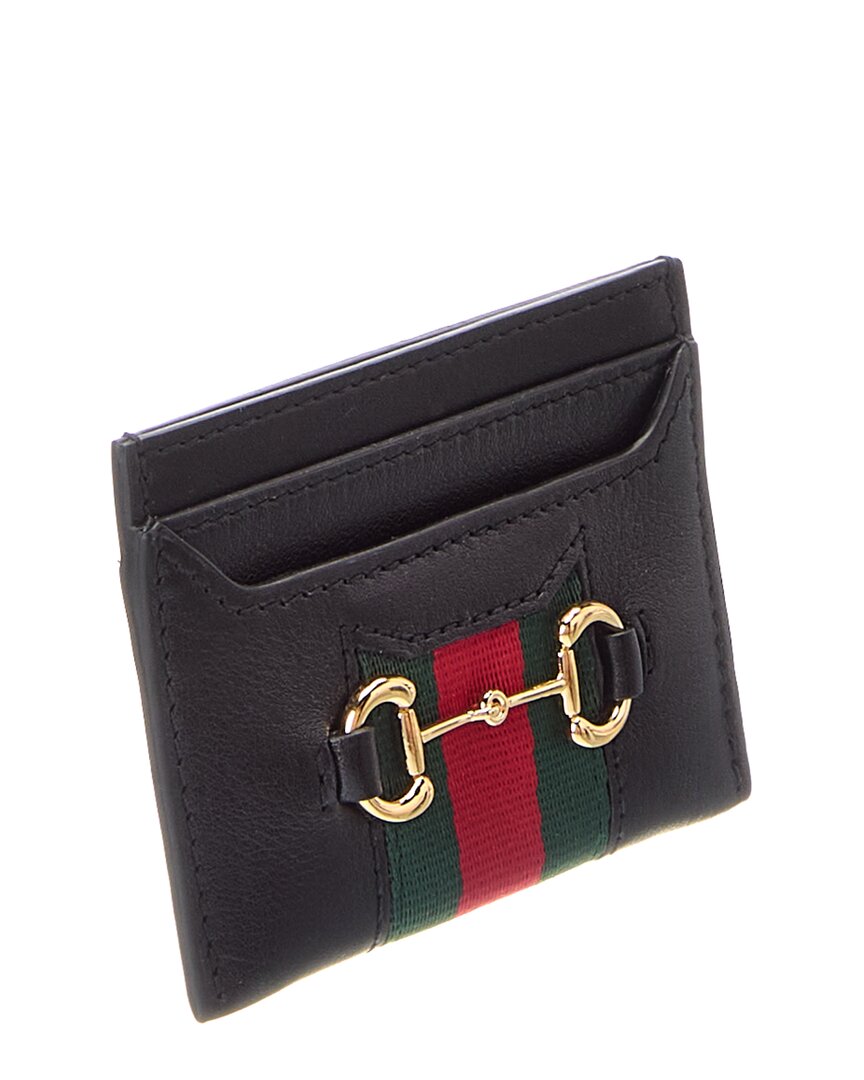 Gucci Gucci Horsebit Web Leather Card Case