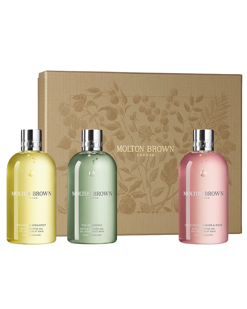 Molton Brown London Floral & Green Body Care Collection Bathing Trio Gift Set