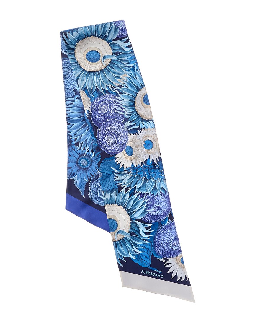 Ferragamo Ferragamo Sunflower Print Silk Scarf