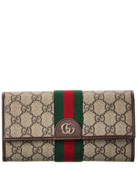 Gucci Gucci Ophidia Gg Supreme Canvas & Leather Continental Wallet