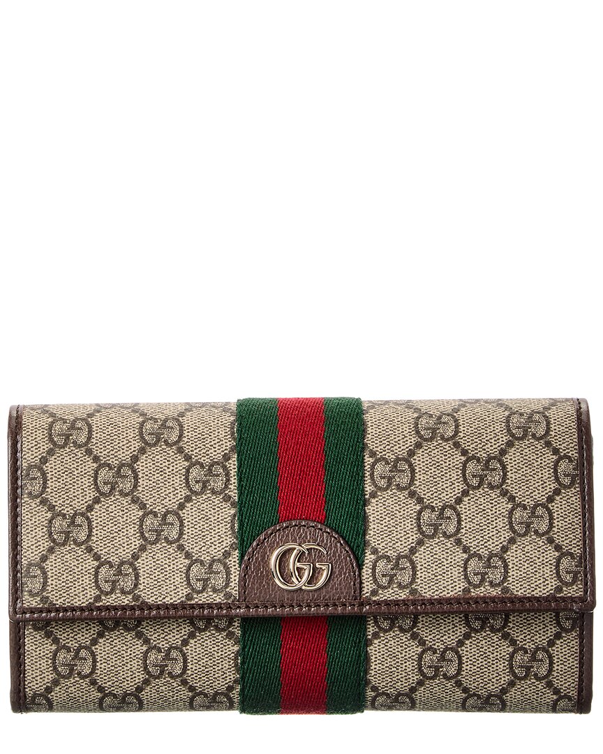 Gucci Gucci Ophidia Gg Supreme Canvas & Leather Continental Wallet