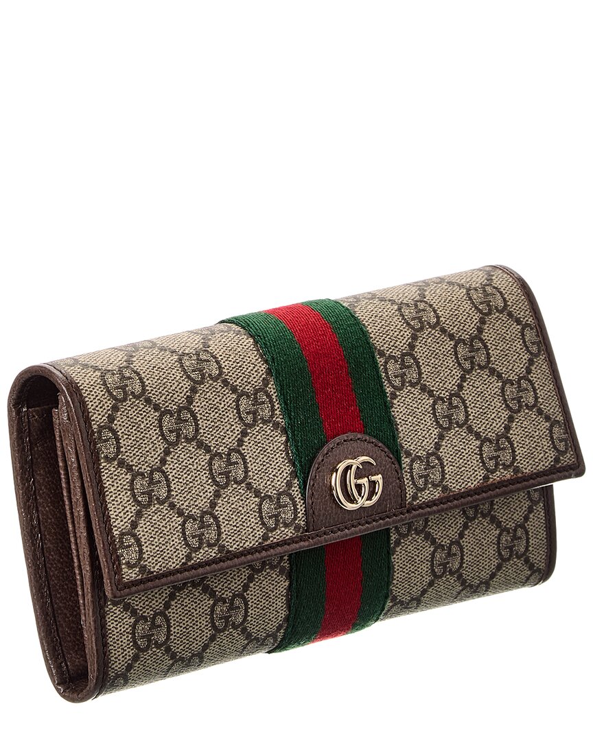 Gucci Gucci Ophidia Gg Supreme Canvas & Leather Continental Wallet