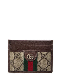Gucci Gucci Ophidia Gg Supreme Canvas & Leather Card Case