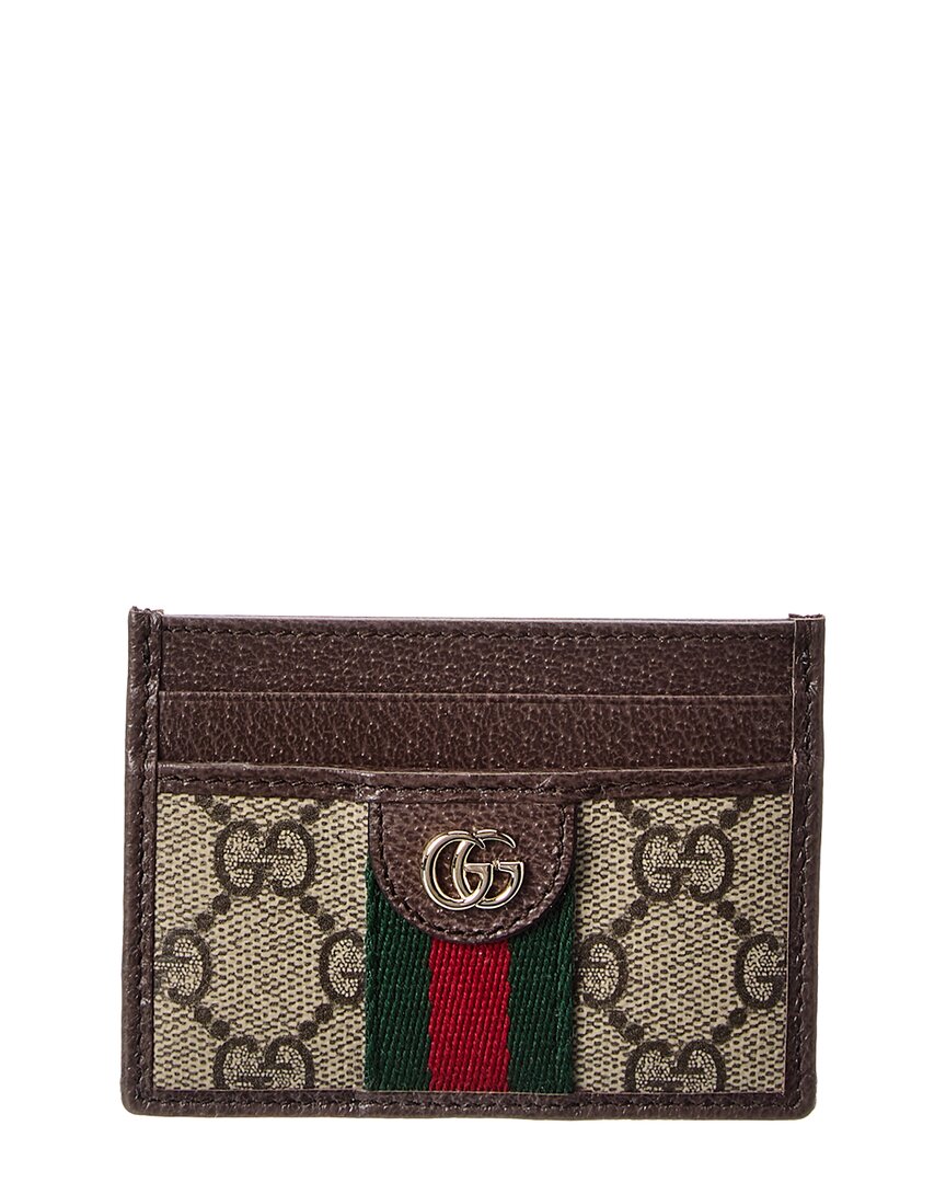 Gucci Gucci Ophidia Gg Supreme Canvas & Leather Card Case