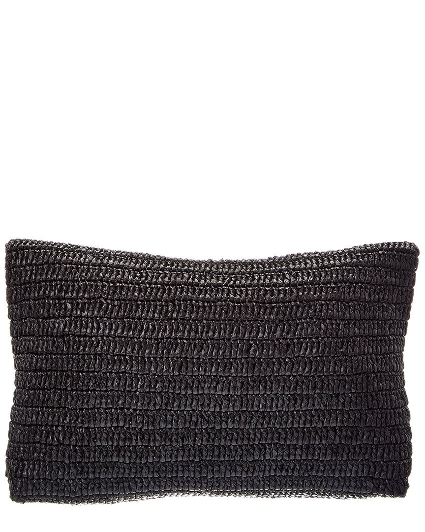 Saint Laurent Ysl Large Raffia Pouch