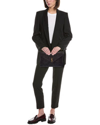 Saint Laurent Ysl Large Raffia Pouch