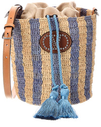 Valentino Valentino Vlogo Signature Small Raffia Bucket Bag