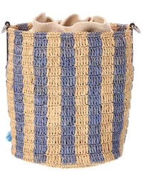 Valentino Valentino Vlogo Signature Small Raffia Bucket Bag