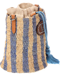 Valentino Valentino Vlogo Signature Small Raffia Bucket Bag