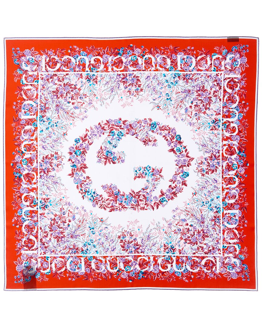 Gucci Gucci Floral Silk Scarf