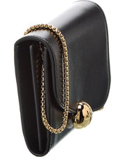Ferragamo Asymmetrical Flap Leather Compact Wallet On Chain
