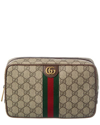 Gucci Gucci Gg Savoy Medium Gg Supreme Canvas & Leather Toiletry Case