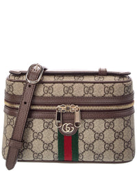 Gucci Gucci Ophidia Gg Small Canvas & Leather Toiletry Bag