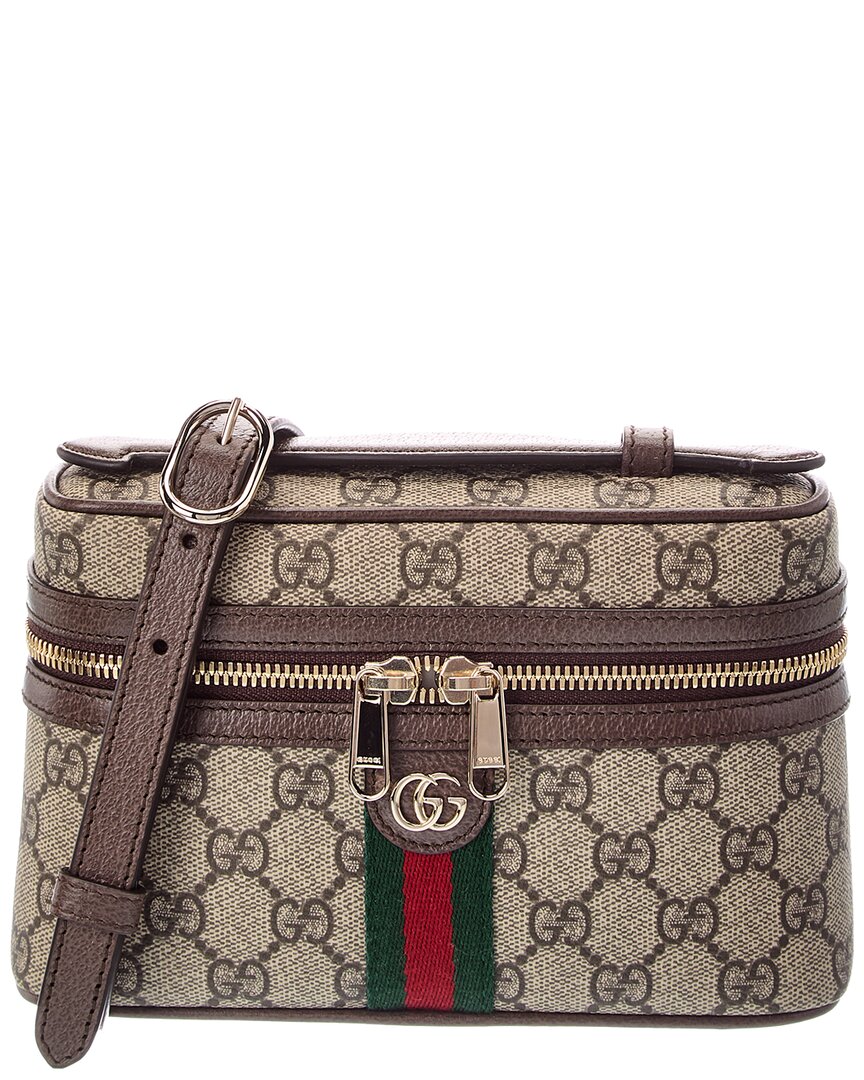 Gucci Gucci Ophidia Gg Small Canvas & Leather Toiletry Bag
