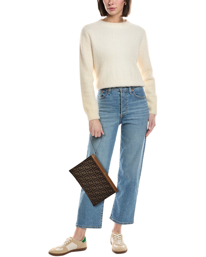FENDI Fendi Leather & Canvas Clutch