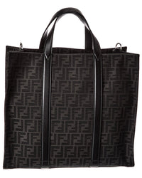 FENDI Fendi Ff Jacquard Leather-Trim Tote