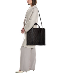FENDI Fendi Ff Jacquard Leather-Trim Tote