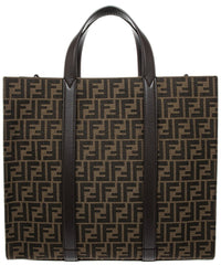 FENDI Fendi Ff Jacquard Leather-Trim Tote