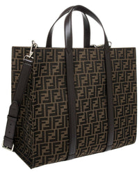 FENDI Fendi Ff Jacquard Leather-Trim Tote