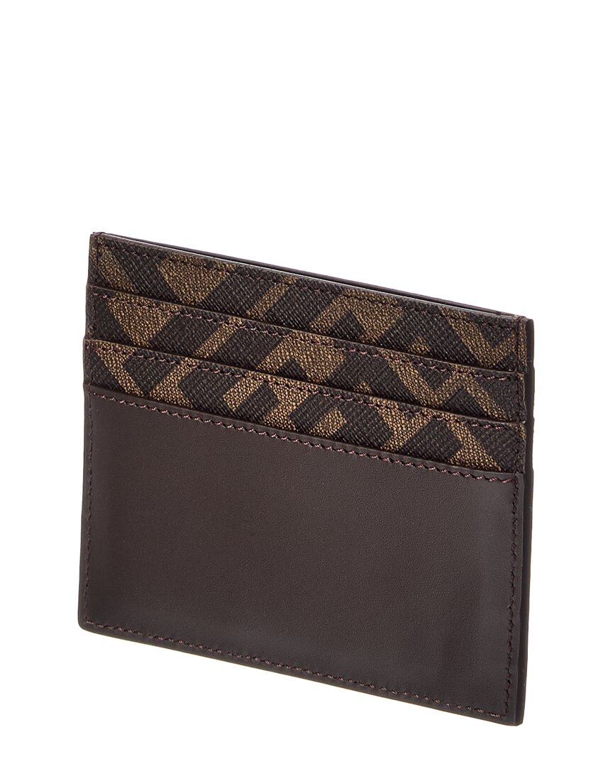 FENDI Fendi Ff Squared Canvas & Leather Card Case
