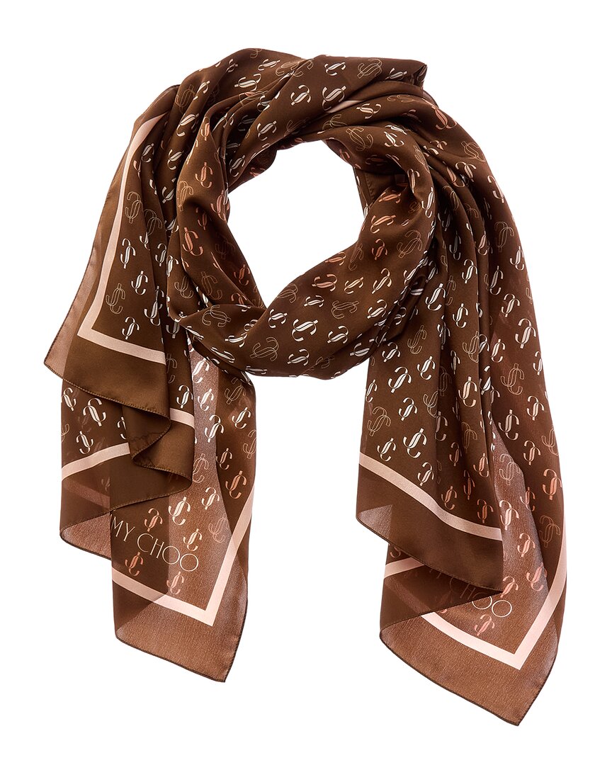 Jimmy Choo Jimmy Choo Logo Silk Scarf