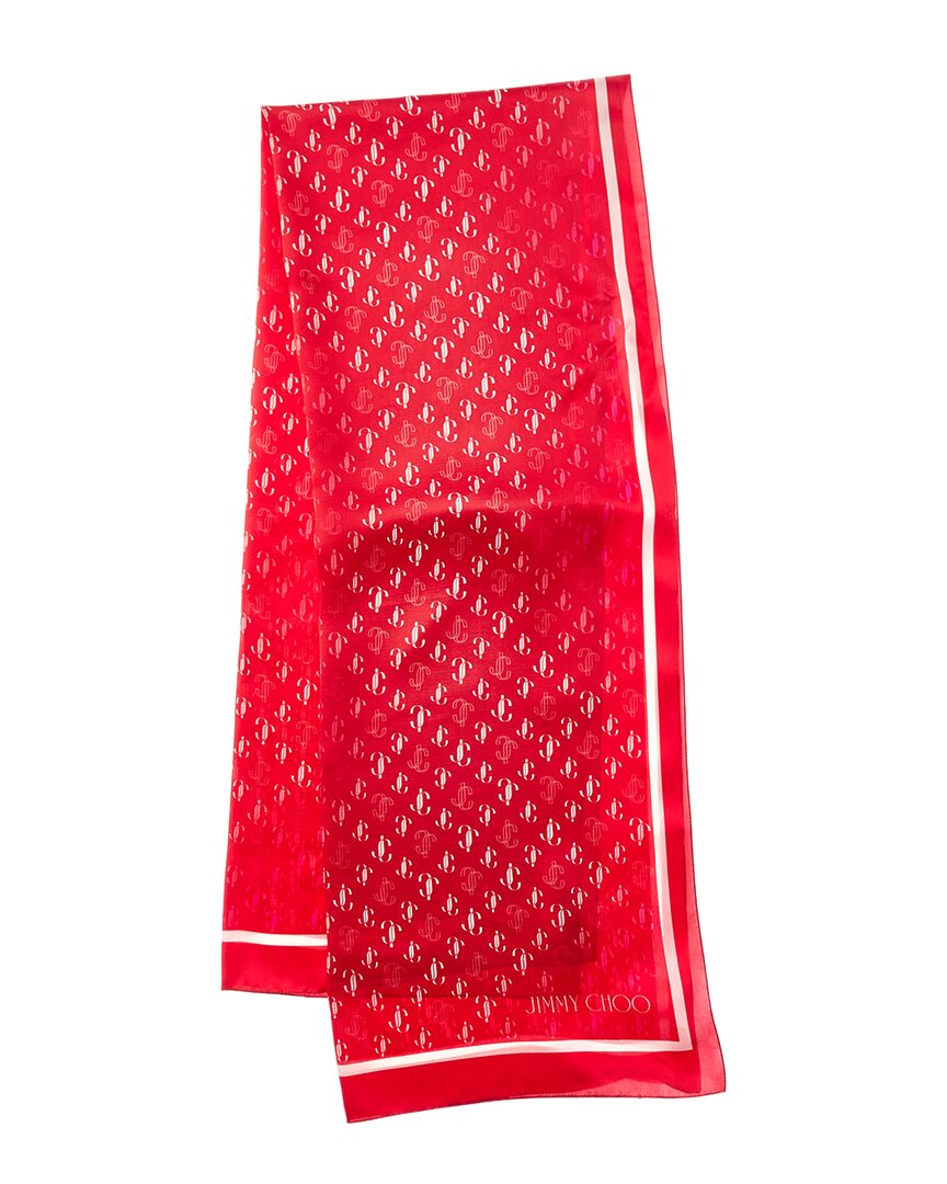 Jimmy Choo Jimmy Choo Logo Silk Scarf