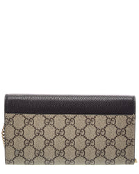 Gucci Gucci Gg Marmont Gg Supreme Canvas & Leather Wallet On Chain